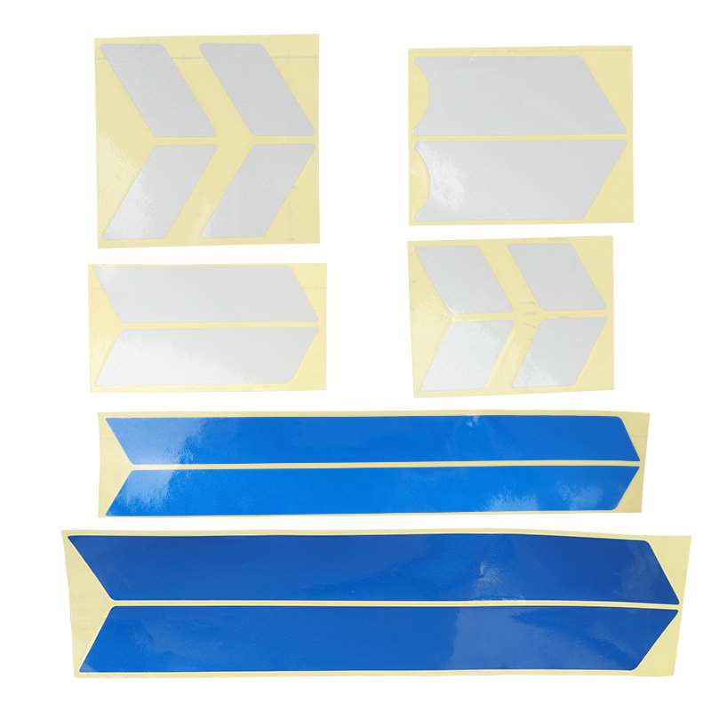 Scooter body stickers (silver-silver-blue)