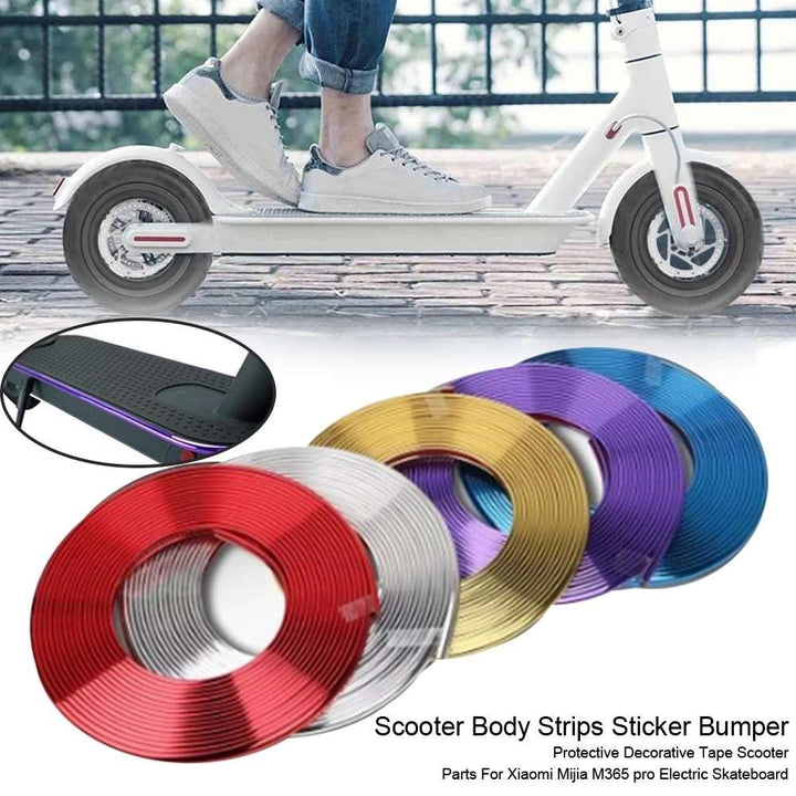 8M Electroplating Red Anti-collision Strip for Xiaomi M365 Pro 1S Scooter Bumper Strip with Electroplating Rubber for Bike 8M Car Decor Car Wheel Rim Protector Sticker Chrome Moulding Strip Trim Grille Bumper Decoration Tire Hub Lights Exterior