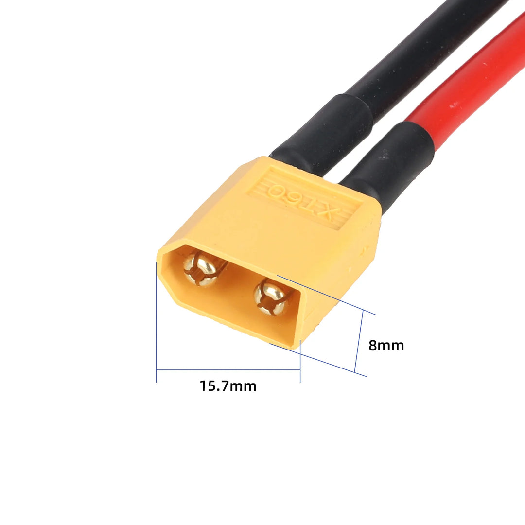 XT60 Male to Female Connector Plug 60cm Cable Length 12AWG Tinned Copper Wire with Silicone Sheath Battery Connection Adapter Cable with Terminal