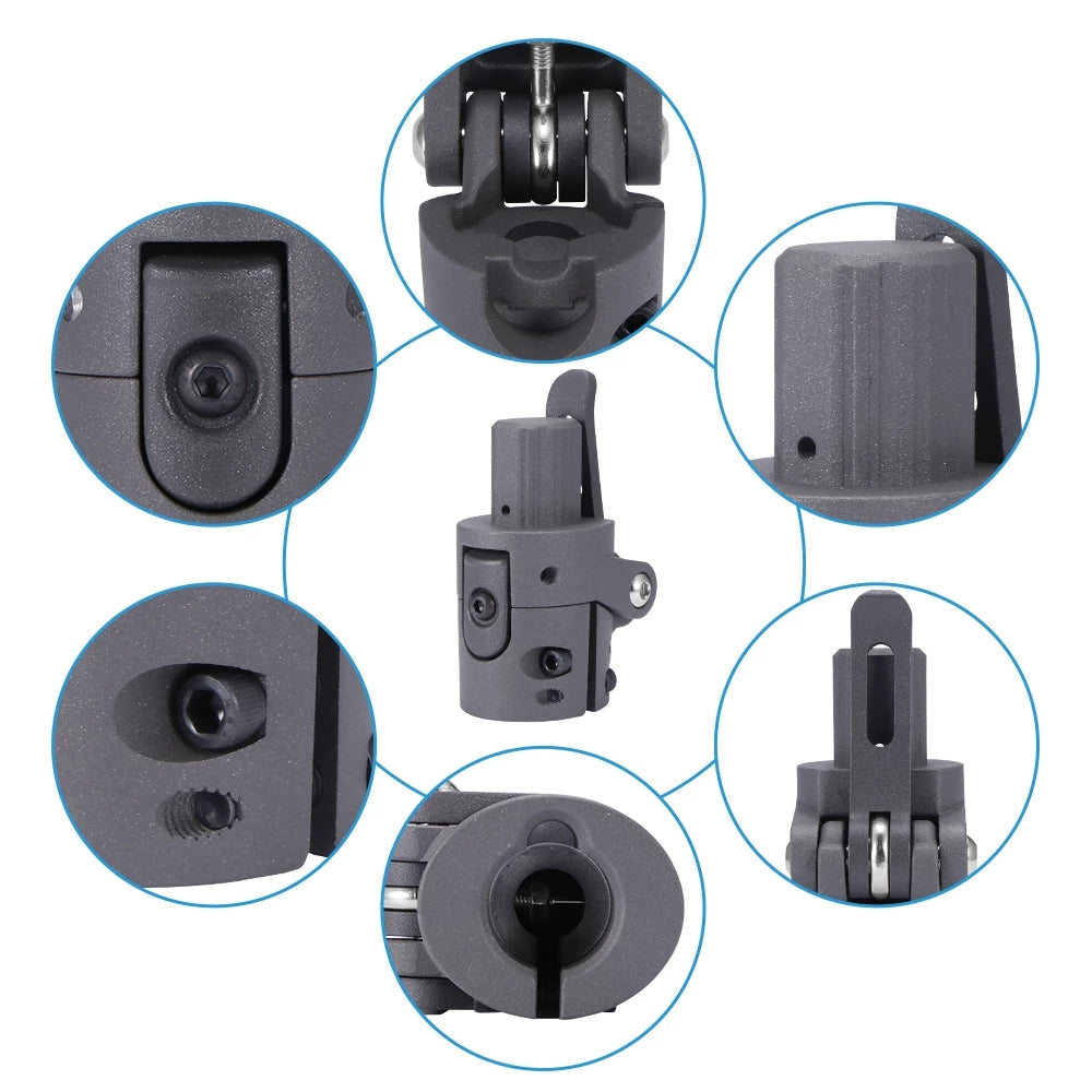 Base pieghevole grigia completa per monopattino elettrico Xiaomi Mijia M365 Pro, con sistema di bloccaggio integrato. Base solida in metallo per ricambio palo pieghevole con accessori a vite per monopattino elettrico Xiaomi M365 Pro.