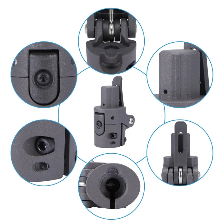 Base pieghevole grigia completa per monopattino elettrico Xiaomi Mijia M365 Pro, con sistema di bloccaggio integrato. Base solida in metallo per ricambio palo pieghevole con accessori a vite per monopattino elettrico Xiaomi M365 Pro.