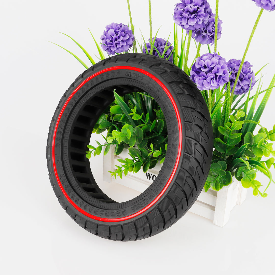 Ulip 60/70-7.0 Solid Tire with Red Circle for Xiaomi 4 Pro 4 Pro Max Scooters 10 Inch 60/70-7.0 Off-Road Solid Tire without Inflation Puncture-proof Tyre for Xiaomi Mi 4 PRO Tires Electric Scooter Parts