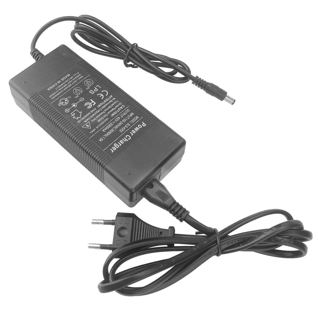 42V 2A Charger with DC2.1 5521 5.5*2.1 Connector and EU Plug Electric Vehicle Electric Scooter DC Head Charger Lithium Battery Charger 36v42v Round Head Power Cord Accessories Lithium Battery Power Adapter