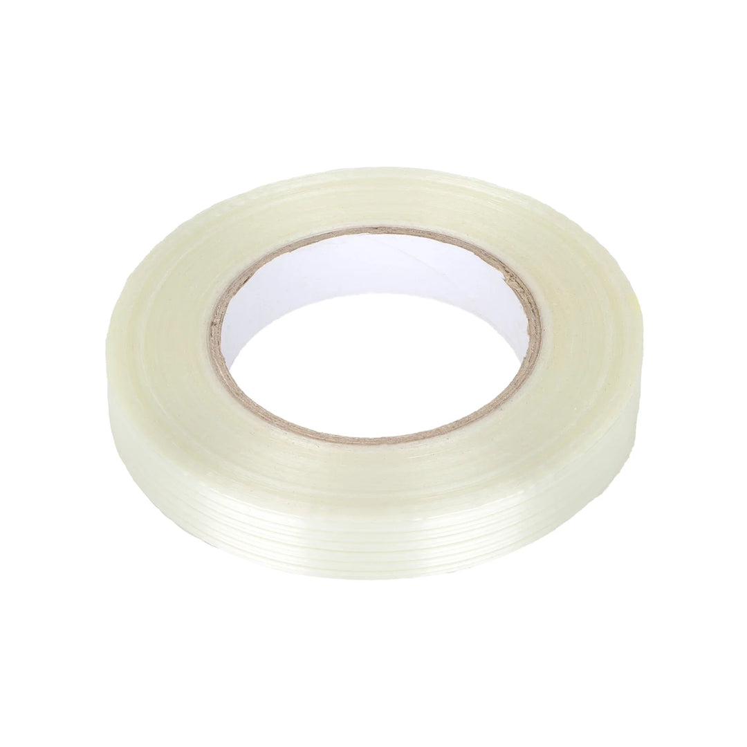 1PC 20mm*50M*0.15mm 50 Meter Striped Fiberglass Tape No Residual Glue Toy Airplane Model Super Durable Striped Fiberglass Reinforced Tape Transparent Fiber Tape Strongly Fixes Model Lithium Battery Refrigerator and Bundles Heavy Objects Fiberglass Tape