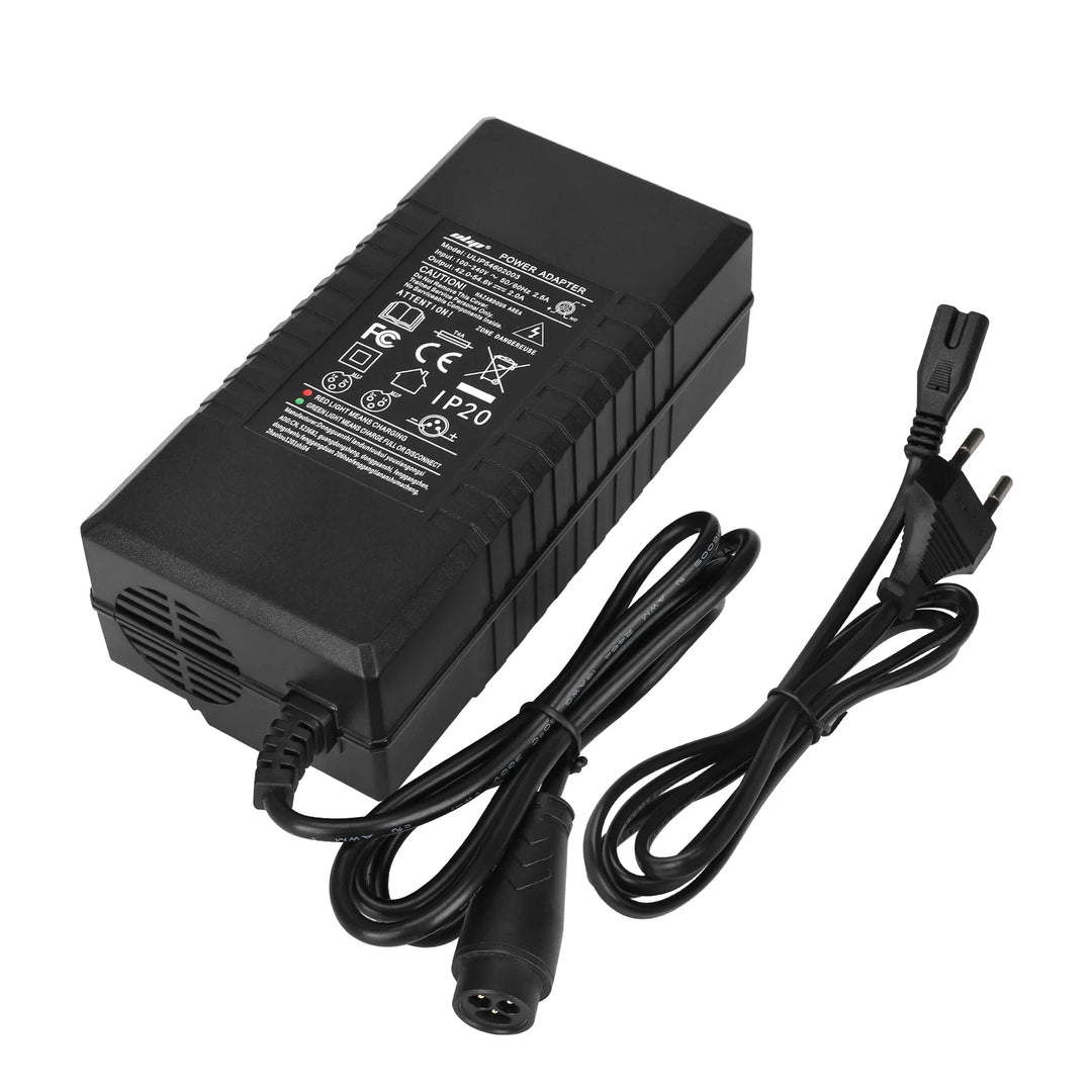 Caricabatterie Ulip 54.6V2A con testina LP16-3P grande, spina europea, testina Ulip Big Eight Ming 54.6V2A, Trasformatore, Caricabatterie standard europeo, Adattatore di alimentazione per scooter elettrico