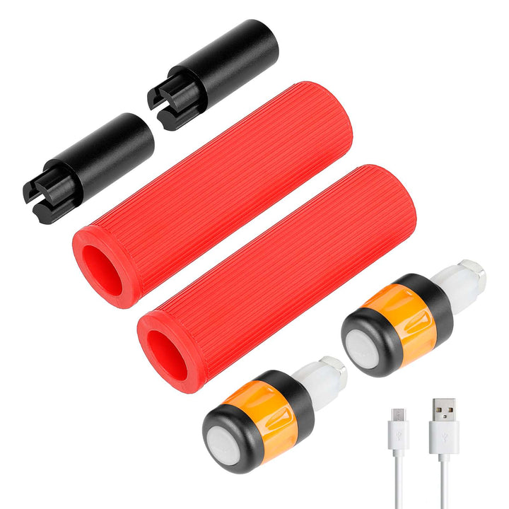 Ulip Indicatori di direzione a LED Manopole Antiscivolo per Manubrio Prolunga per Manubrio Manopole per Ninebot Max G30 G30D/E/LP Monopattino Elettrico Kit di Impugnature in Silicone con Luce Estensibile Ricaricabile USB per Max G30
