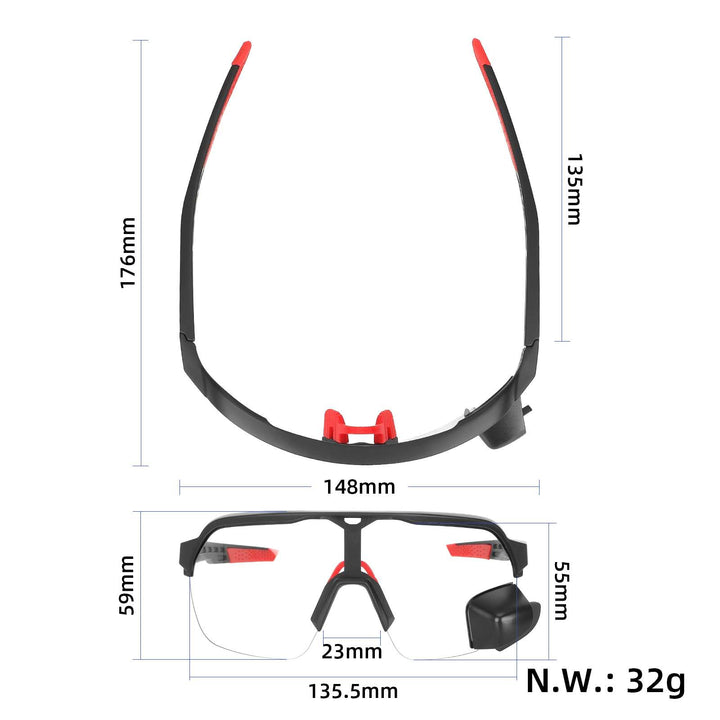 Occhiali da ciclismo ACRUNU che cambiano colore con specchietto retrovisore, occhiali da ciclismo su strada e mountain bike, occhiali da sole per esterni