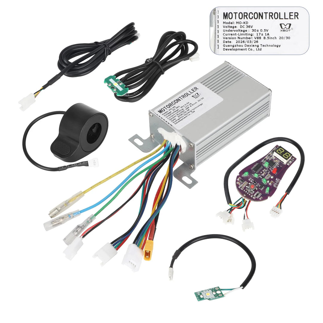 MO-KD Kit: 36V 17A Controller + Headlight + Taillight + Connecting Cables + Thumb Throttle + Bluetooth Board (6-Piece Set)