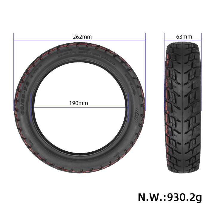 ULIP 60/55-7.5 Tubeless Self Healing Tire with Valve for Segway Ninebot Max S90L Electric Scooter Built-in Self-repair Glue All Terrain Puncture Proof Rubber Tire 10 Inch Front Rear Wheel Replacement Part Quick Repair Tyres Scooters Explosion-Proof Tire