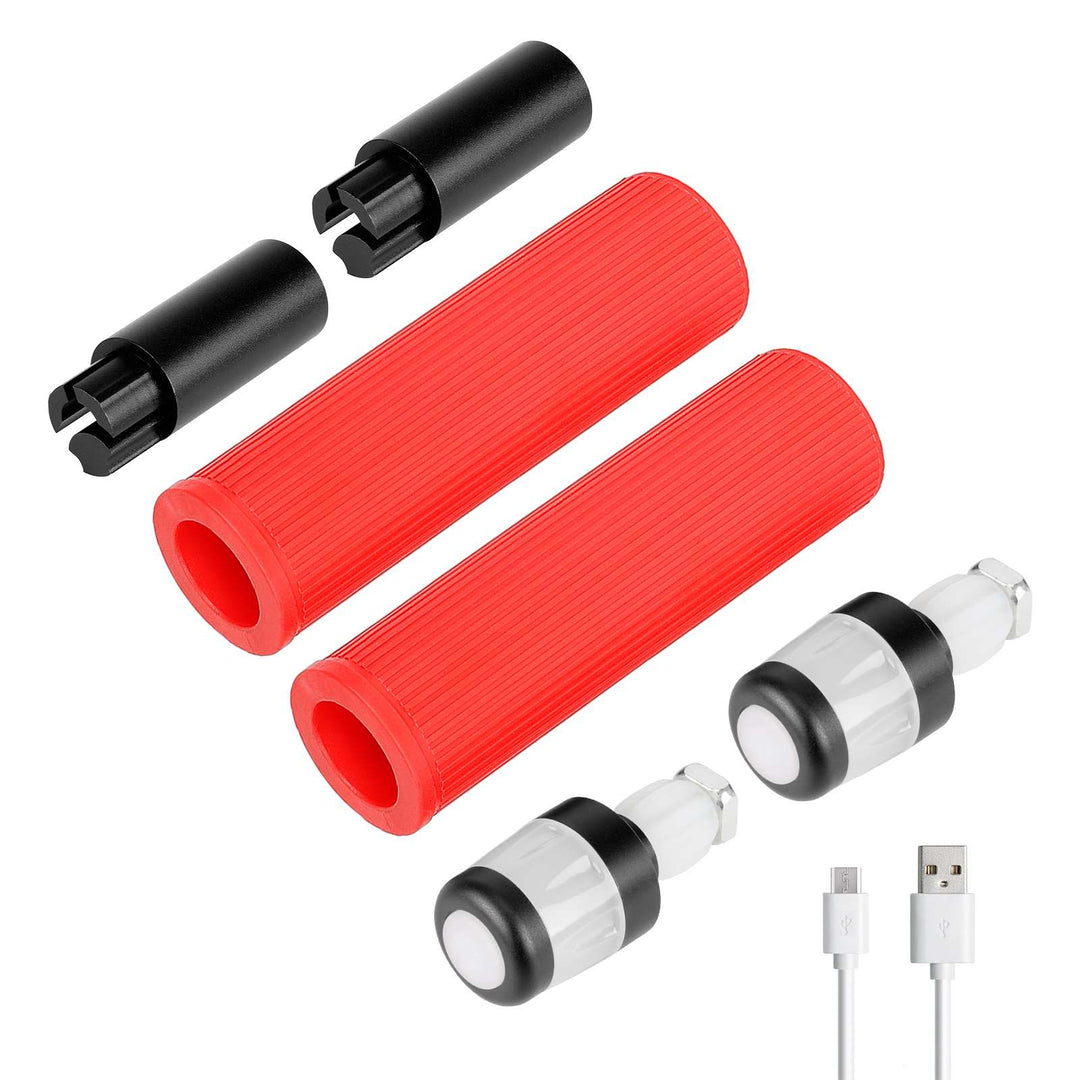 Ulip Indicatori di direzione a LED Manopole Antiscivolo per Manubrio Prolunga per Manubrio Manopole per Ninebot Max G30 G30D/E/LP Monopattino Elettrico Kit di Impugnature in Silicone con Luce Estensibile Ricaricabile USB per Max G30