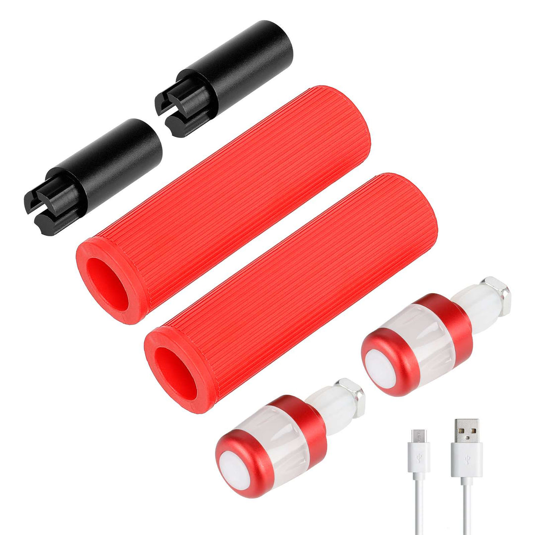 Ulip Indicatori di direzione a LED Manopole Antiscivolo per Manubrio Prolunga per Manubrio Manopole per Ninebot Max G30 G30D/E/LP Monopattino Elettrico Kit di Impugnature in Silicone con Luce Estensibile Ricaricabile USB per Max G30