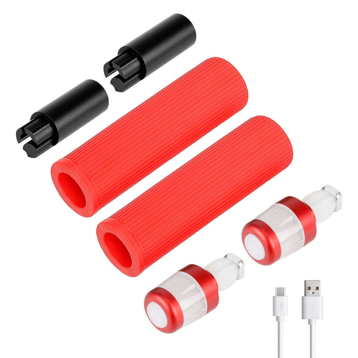 Ulip Indicatori di direzione a LED Manopole Antiscivolo per Manubrio Prolunga per Manubrio Manopole per Ninebot Max G30 G30D/E/LP Monopattino Elettrico Kit di Impugnature in Silicone con Luce Estensibile Ricaricabile USB per Max G30