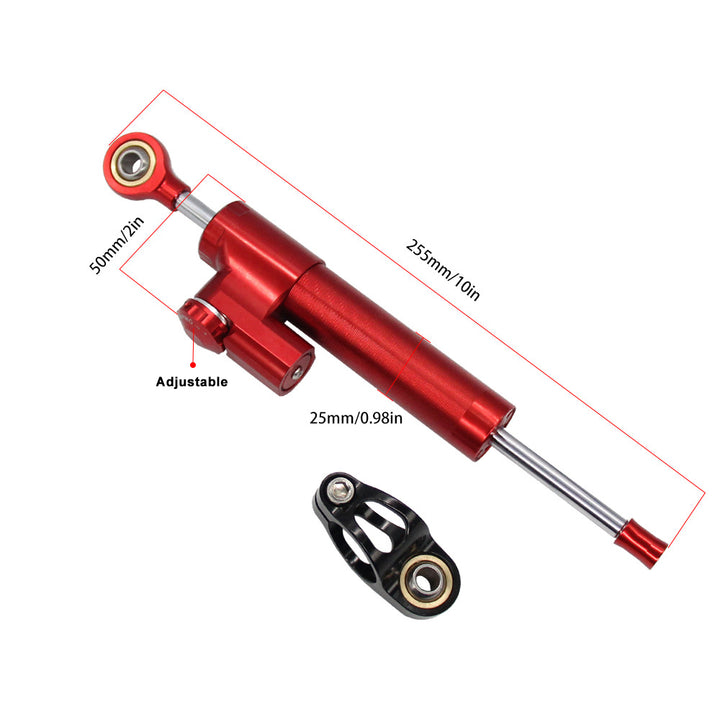 Red Aluminum Motorcycle Steering Damper Stabilizer Linear Reversed Safety Control Damper Reversed Safety Control Steering Damper for Zero 10X Scooter Accessories