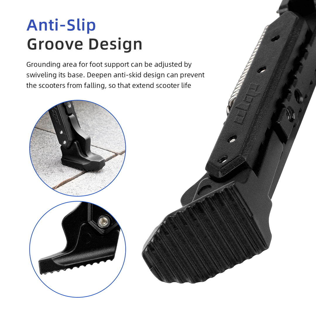 V2 Black Adjustable Aluminum kickstand for Segway Max G30 Kickstand Foot Support Side Stand Packing Rack Kickstand Parking Foot Support Stand For Ninebot Max G30 Kaabo Mantis 10 Vsett 9 Electric Scooter Adjustable Kickstand Accessories