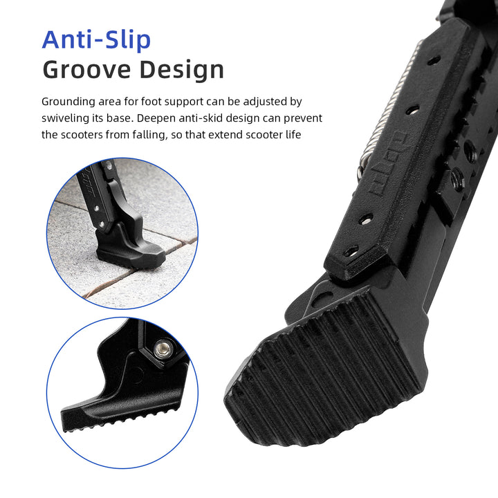 V2 Black Adjustable Aluminum kickstand for Segway Max G30 Kickstand Foot Support Side Stand Packing Rack Kickstand Parking Foot Support Stand For Ninebot Max G30 Kaabo Mantis 10 Vsett 9 Electric Scooter Adjustable Kickstand Accessories