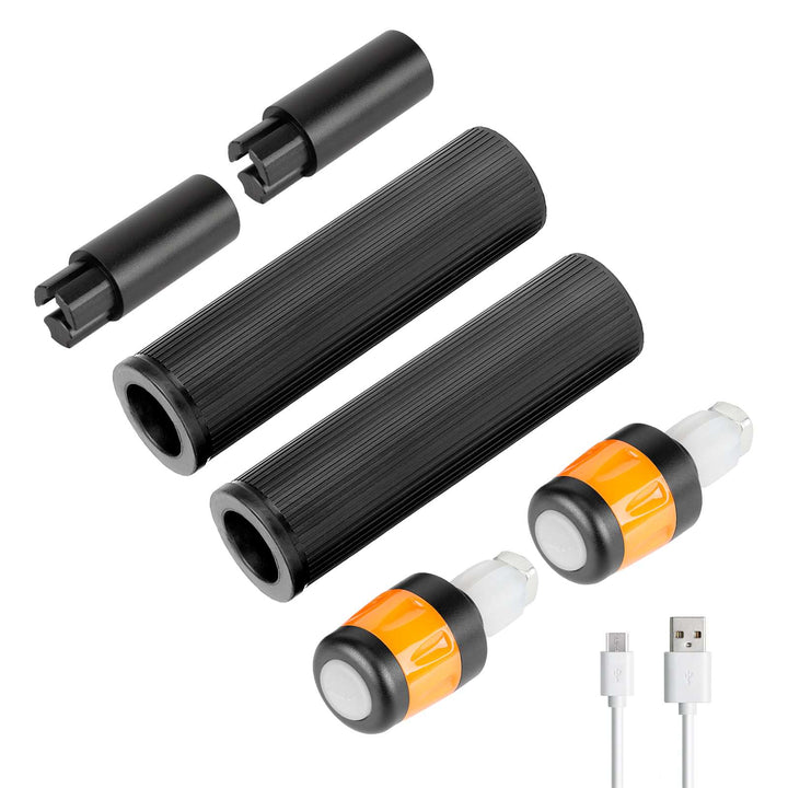 Ulip Indicatori di direzione a LED Manopole Antiscivolo per Manubrio Prolunga per Manubrio Manopole per Ninebot Max G30 G30D/E/LP Monopattino Elettrico Kit di Impugnature in Silicone con Luce Estensibile Ricaricabile USB per Max G30