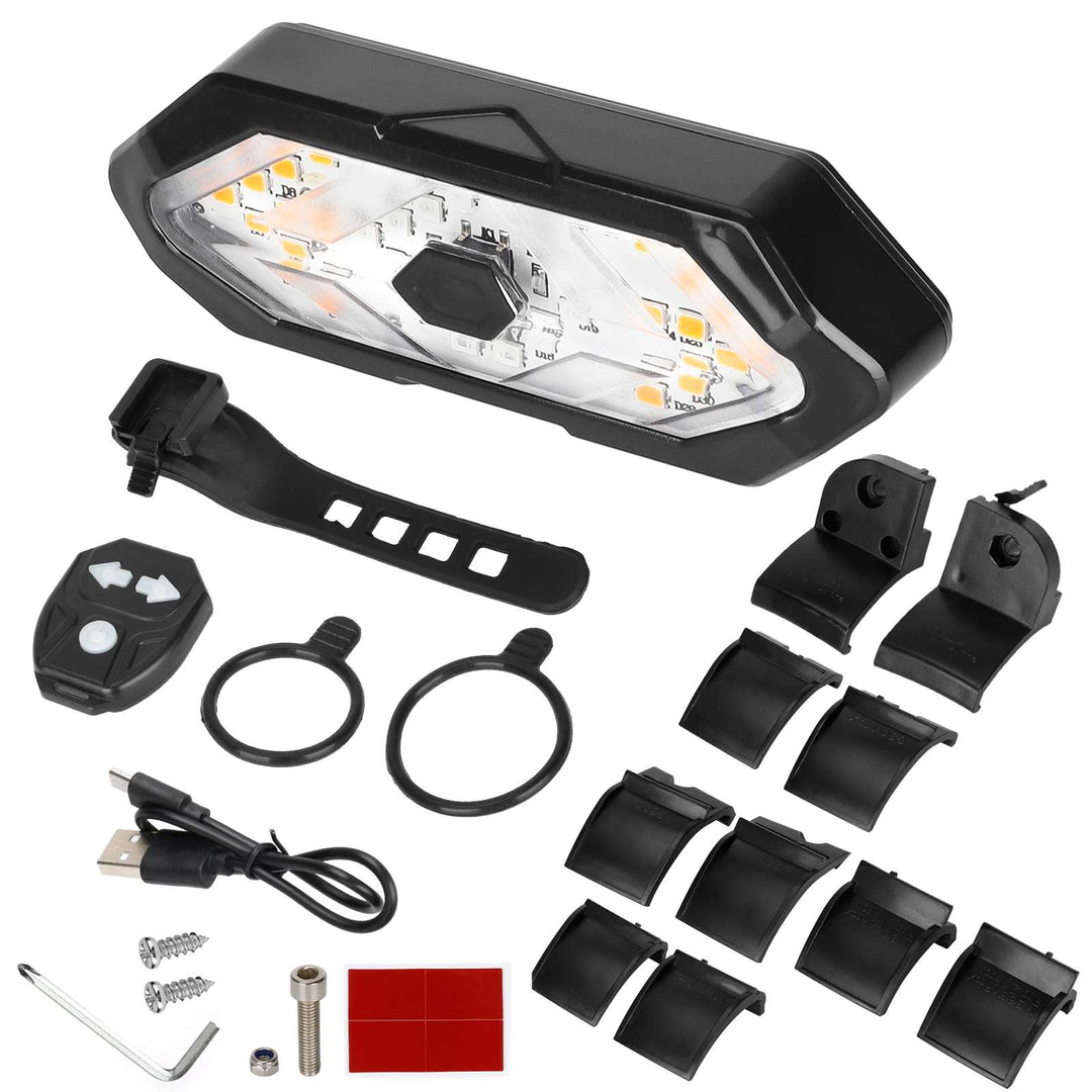 Remote Control Turn Signal Tail Light with Clips for Xiaomi M365 Pro 1S Pro2 MI3 MI4 4 Pro 4 Ultra G30 Max G30D and G30 Rear Fender LED Headlight 32 LED Super Bright Lamp Spotlights Mountain Bike Lights Universal Bicycle Waterproof Turn Signal