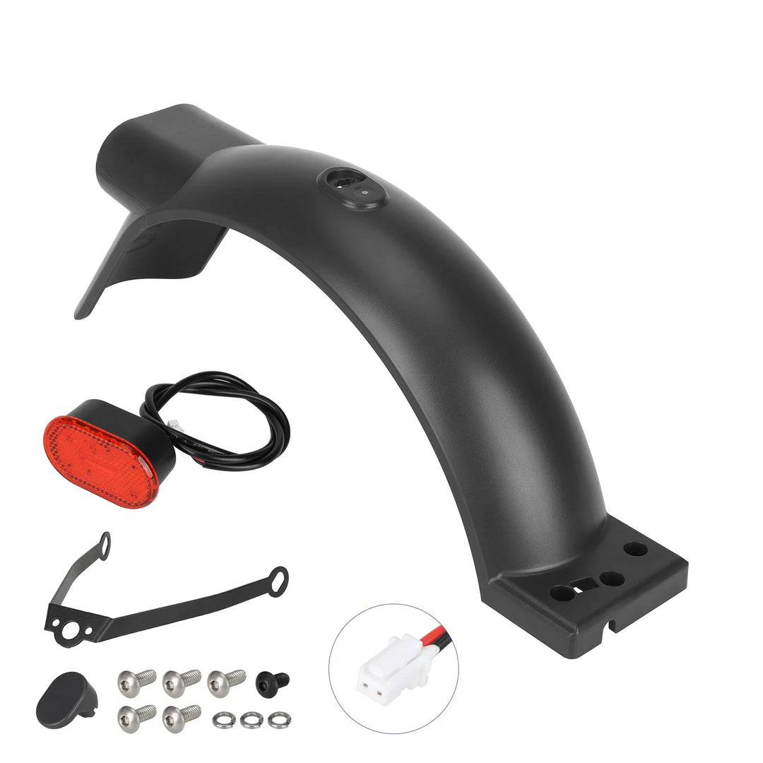 Kit combinato parafango posteriore Xiaomi 5 con gancio + fanale posteriore + staffa + vite, kit parafango protettivo e luce di avvertimento di sicurezza per la guida notturna