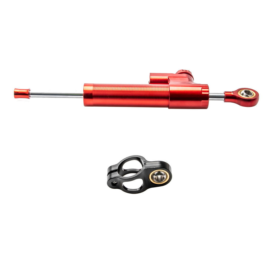 Red Aluminum Motorcycle Steering Damper Stabilizer Linear Reversed Safety Control Damper Reversed Safety Control Steering Damper for Zero 10X Scooter Accessories