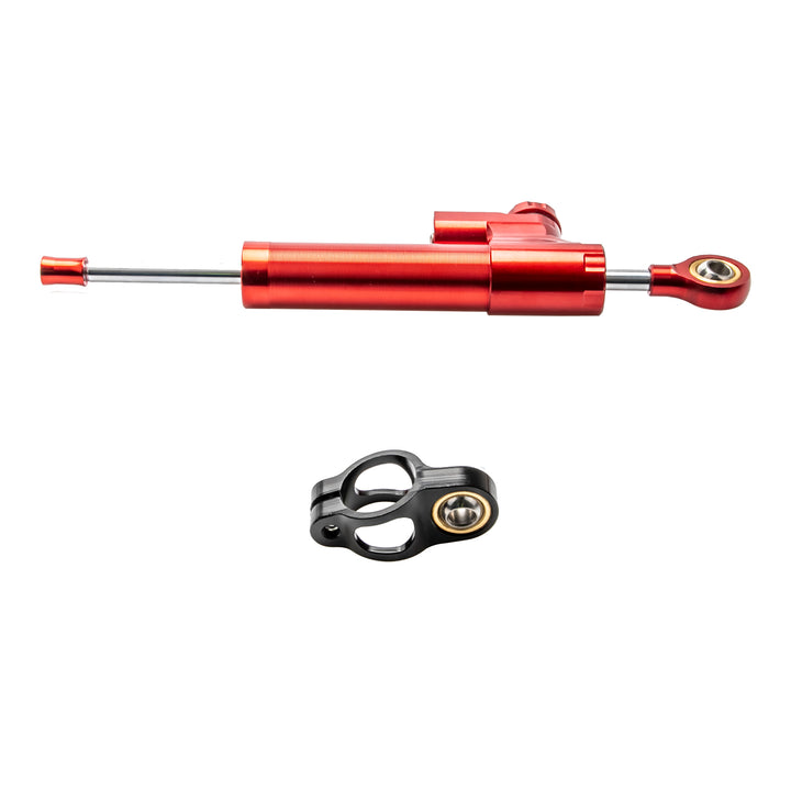 Red Aluminum Motorcycle Steering Damper Stabilizer Linear Reversed Safety Control Damper Reversed Safety Control Steering Damper for Zero 10X Scooter Accessories