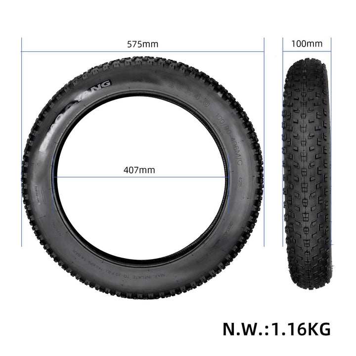 Chaoyang 20*4.0 Fat Outer Tire with Chaoyang 20*4.0/4.9 Inner Tube 20*4.0 Extra Wide Snow Bike Outer Tyres 20 Inch Cross-Country Beach Electric Vehicle 20*4.1/4 Bicycle Outer Tyres with 20*4 Camera