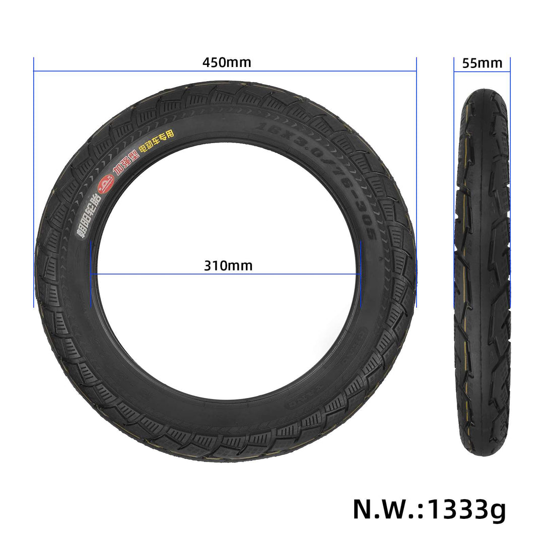 Chaoyang 16*3 (h5146) Pneumatico Esterno Rinforzato Pneumatico per Veicoli Elettrici 16x3.0 Pneumatico per Biciclette Elettriche Pneumatico da 16 Pollici Adatto a Molti Scooter a Gas Elettrici e Tricicli Automobili Elettriche