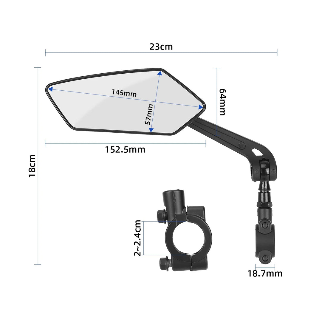 Specchietto retrovisore per bicicletta orientabile a 360 gradi, diametro riflettore 2-2,4 cm, specchietto retrovisore per bicicletta elettrica orientabile a 360 gradi, specchietto retrovisore piatto