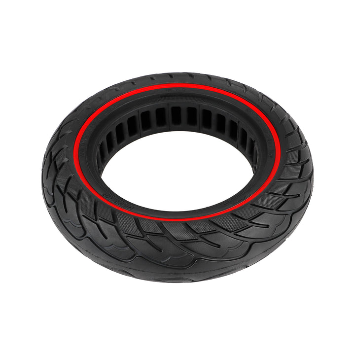 10 Inch Solid Tire with Red Circle and 37mm Slot 10X2.5 10x2.50 for KUGOO M4 / M4 Pro Electric Scooter Polka Dot Inner Honeycomb Tire Rubber Parts 10x2.5-6.1 Tyres 10Inch Off-Road Solid Tires Wear-resistant Puncture-proof Tire Parts