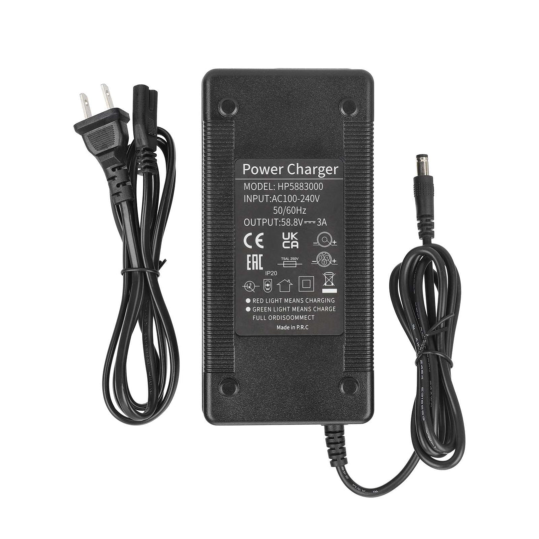 Caricabatterie 58,8V 3A DC2.1 Spina EU 52V 3A con connettore DC2.1 5521 5.5*2.1 Accessori Cavo di Alimentazione a Testa Tonda per Veicoli Elettrici e Scooter Elettrici Batteria 58,8V