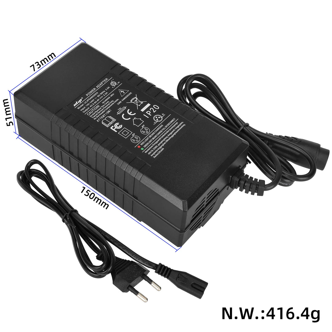 Caricabatterie Ulip 54.6V2A con testina LP16-3P grande, spina europea, testina Ulip Big Eight Ming 54.6V2A, Trasformatore, Caricabatterie standard europeo, Adattatore di alimentazione per scooter elettrico