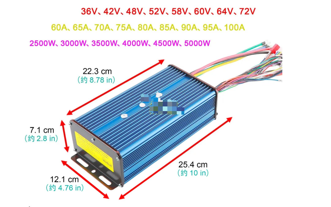 Controller Brushless DC a 24 Canali ad Alta Potenza 36V-48V-60V-72V-84V 2500W-3000W-4000W Universale (Corrente Massima 60A-100A)