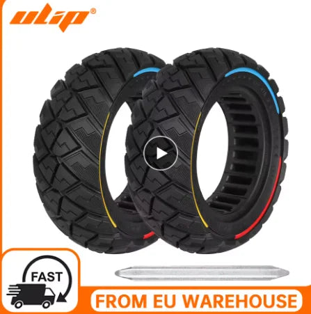 ULIP 9x3.0-5.5 Diamond Solid Tire with 3 Color Circle for New 2024 Kukirin G2 Pro Electric Scooter 9 Inch Puncture-Proof Rubber Tire Replacements Accessories Anti-Skid Wear-Resistant All-terrain Off-road Non-Marking Tires 9*3.0-5.5 Tubeless Tyres