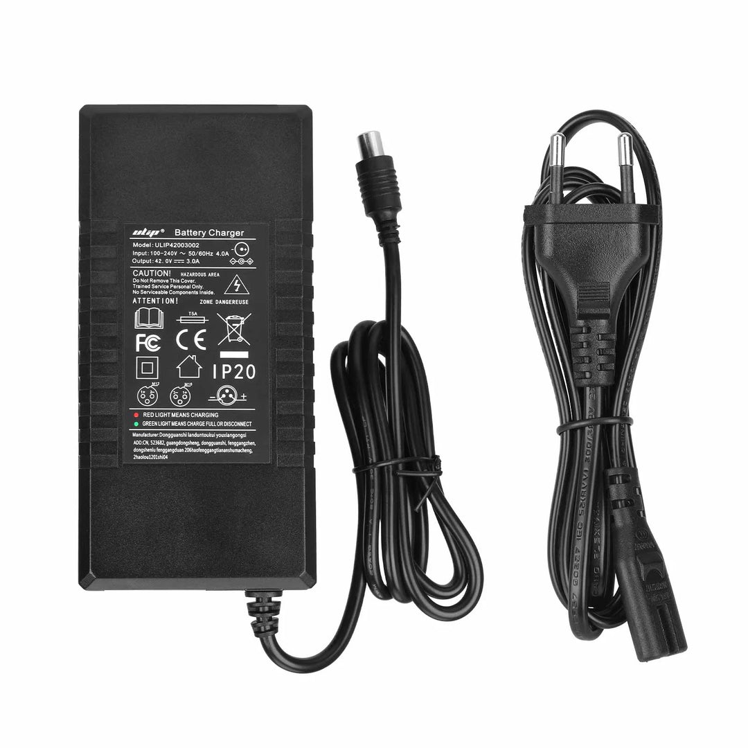 Ulip 18V to 42V3A Xiaomi Head Charger EU Plug with CE and FCC Certificates Electric Scooter Charger For Xiaomi Mijia M365 Bird Ninebot ES2 Shared Scooter Charger Power Adapter 42V Lithium Battery Charger Replaceable Plug Power Charger AC100-240V