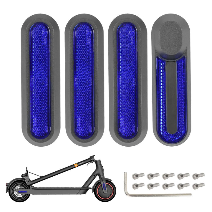 4 Pezzi Gusci Decorativi Grigio Con Barre Catarifrangenti Gialle Per m365 1s Pro Pro2 E Lite Copriruota Guscio Protettivo Per Scooter Elettrico Xiaomi 3 M365 Pro 2 1s Tubo Riflettente Di Sicurezza Anteriore Posteriore Parti Catarifrangenti Notturne