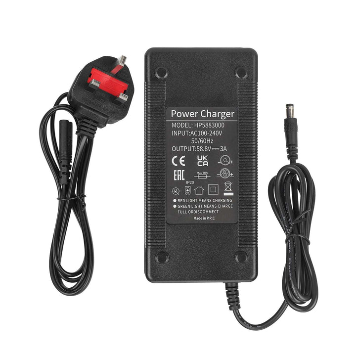Caricabatterie 58,8V 3A DC2.1 Spina EU 52V 3A con connettore DC2.1 5521 5.5*2.1 Accessori Cavo di Alimentazione a Testa Tonda per Veicoli Elettrici e Scooter Elettrici Batteria 58,8V