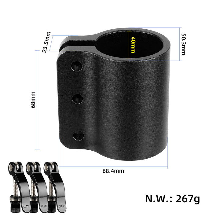 Morsetto Nero con 3 Blocchi per monopattino Kaabo Mantis 10 Kaabo 3 Fori Rinforzato Blocco per Kaabo Mantis 10 Morsetto Clip Palo di Blocco Rinforzo Più Sicuro Blocco Esteso Supporto Pieghevole