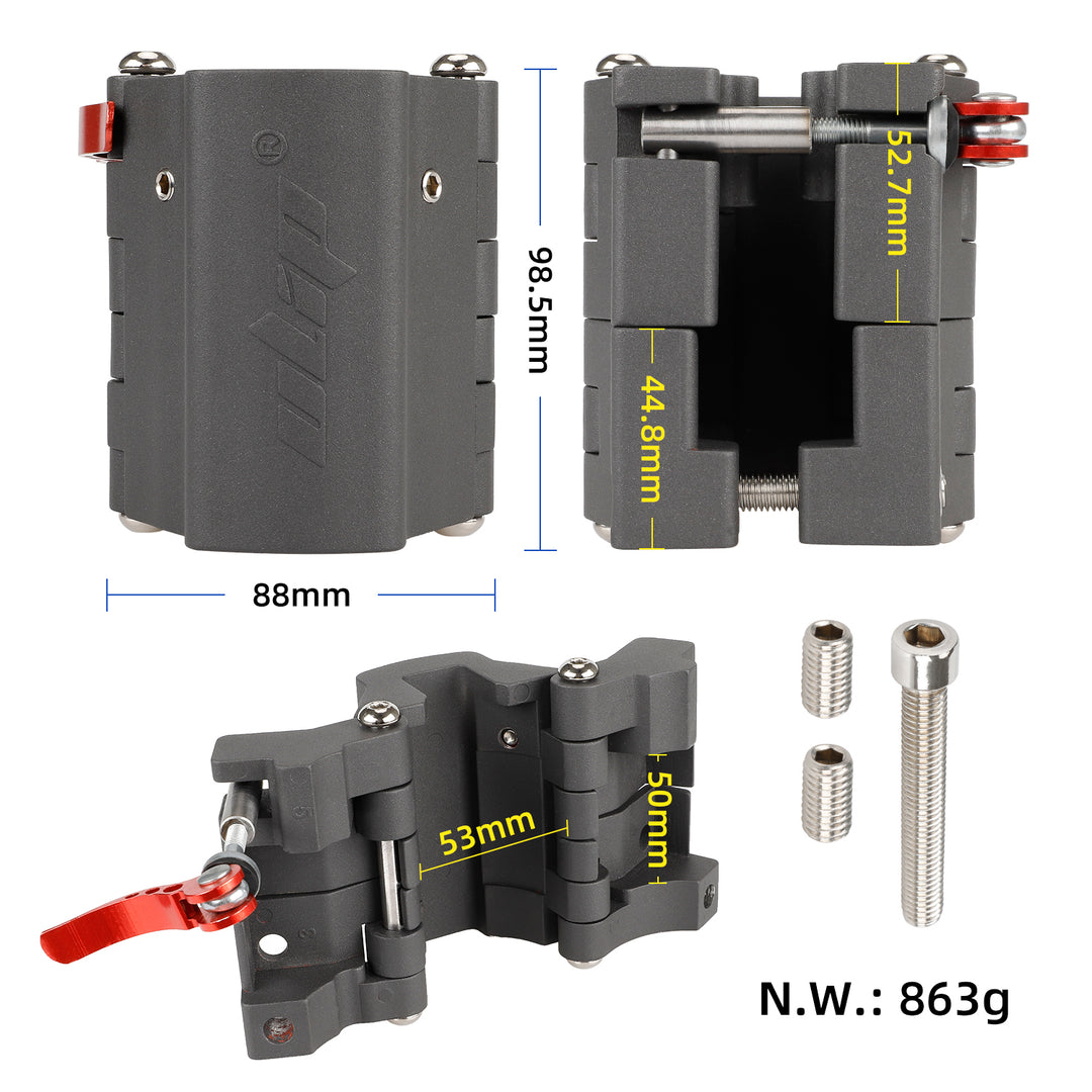 Morsetto pieghevole grigio Ulip per Xiaomi M365 Pro Pro2 1S MI3 Lite Ninebot Serie F20 F25 F30 F40 Monopattino elettrico Stabilizzatore pieghevole in alluminio