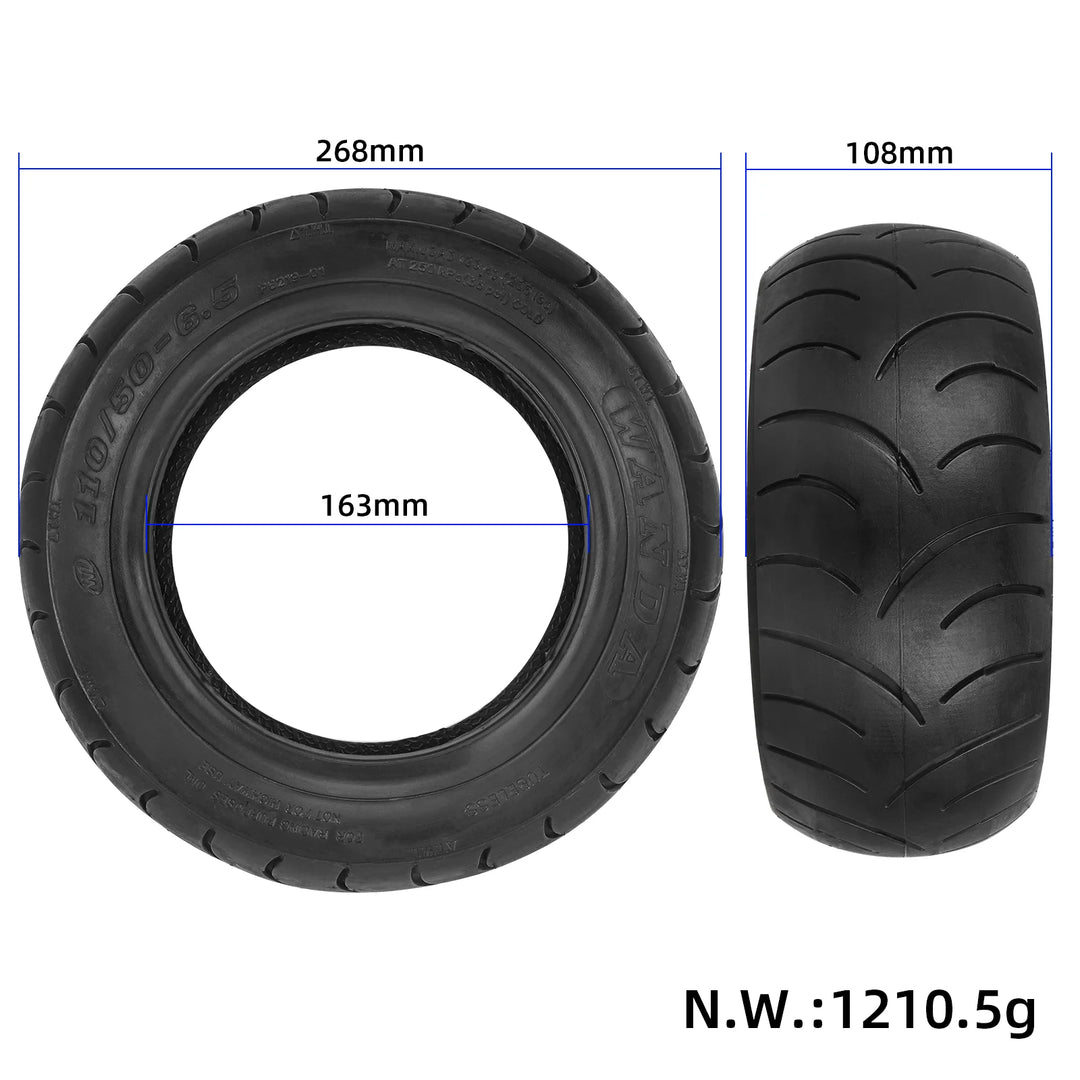 Wanda Pneumatico Tubeless 110/50-6.5 per Scooter Elettrico 110/50-6.5 Pneumatico Vuoto da 11 Pollici Gonfiabile per Città