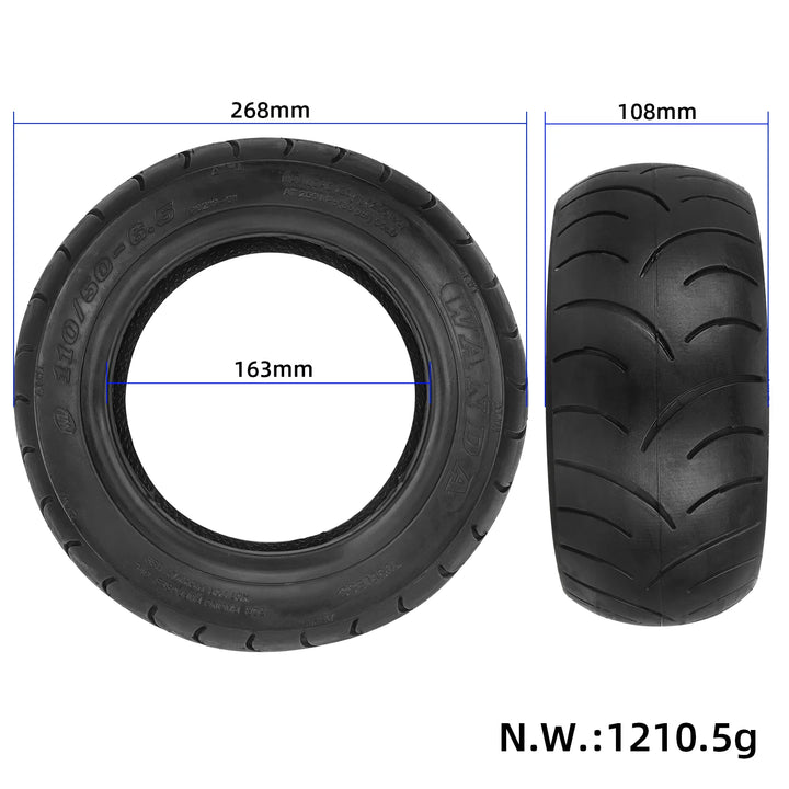 Wanda Pneumatico Tubeless 110/50-6.5 per Scooter Elettrico 110/50-6.5 Pneumatico Vuoto da 11 Pollici Gonfiabile per Città