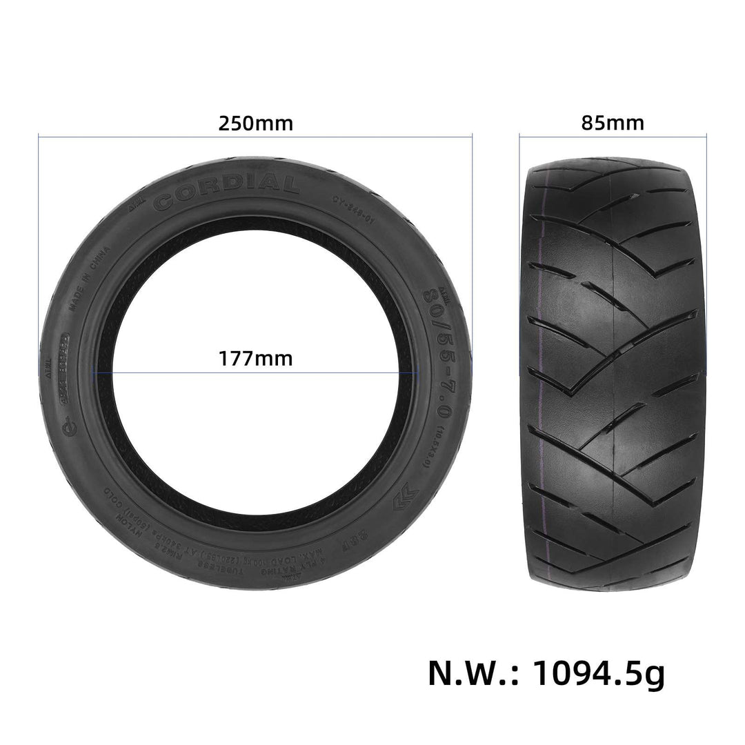 Pneumatico antiforatura autoriparante tubeless CORDIAL 80/55-7.0 con gel per monopattino elettrico Segway Ninebot P65D, pneumatico esterno sottovuoto autoriparante con parti in gel