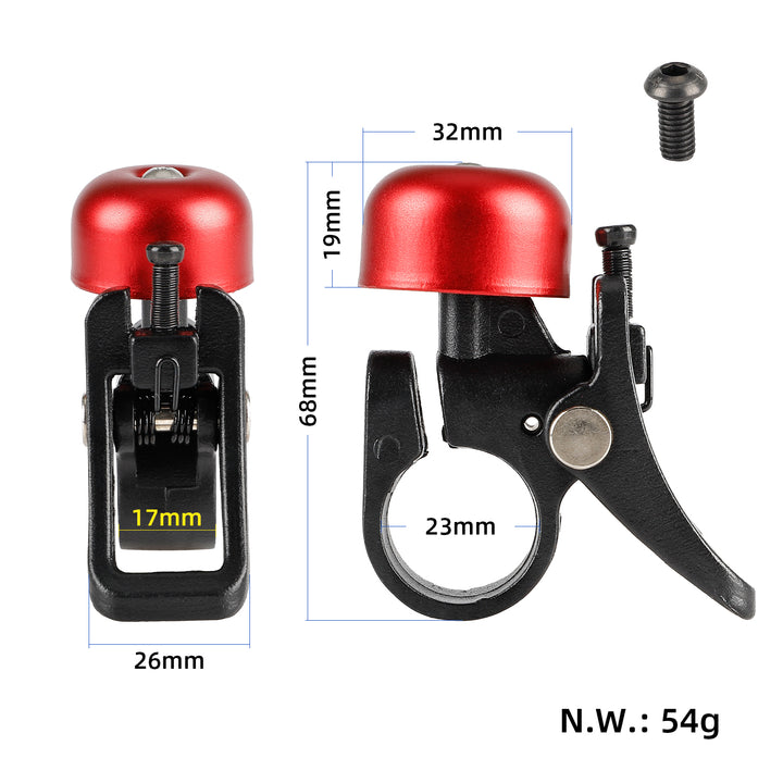 Xiaomi Scooter Pro Pro2 1S Nero-Rosso Campana per Xiaomi Scooter Campana Ingranaggio Campana interamente in lega di alluminio Anello con montaggio a sgancio rapido Per Xiaomi m365 Pro 1s Pezzi di ricambio per scooter elettrico