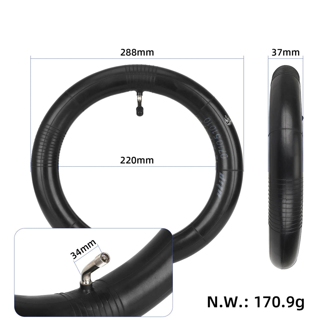 Ulip 12*2.125/2.5 Reinforced Inner Tube 12*2.125 Inner Tube Camera with Bent Valve for 12 Inch 12*2.125 Tyres 12 1/2*2 1/4 Bike Electric Scootervehicle Wheel Inner Tube Easy Installation Parts Repair Replacement For Electric Bicycle