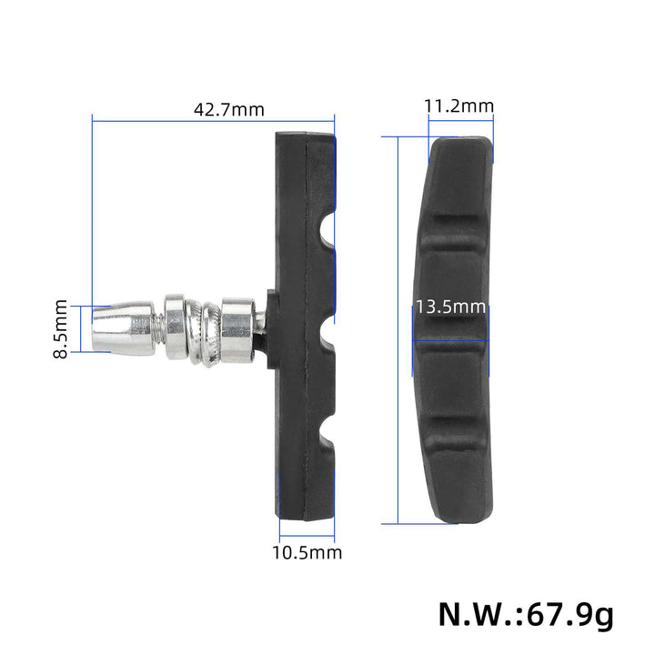 2 paia di pattini freno V-brake per cerchi bici 70 mm simmetrici per Shimano UVM bici freno a disco pastiglia freno bici parti scooter elettrico parti ricambio bici disco attrito resina per bici mountain bike rivestimento