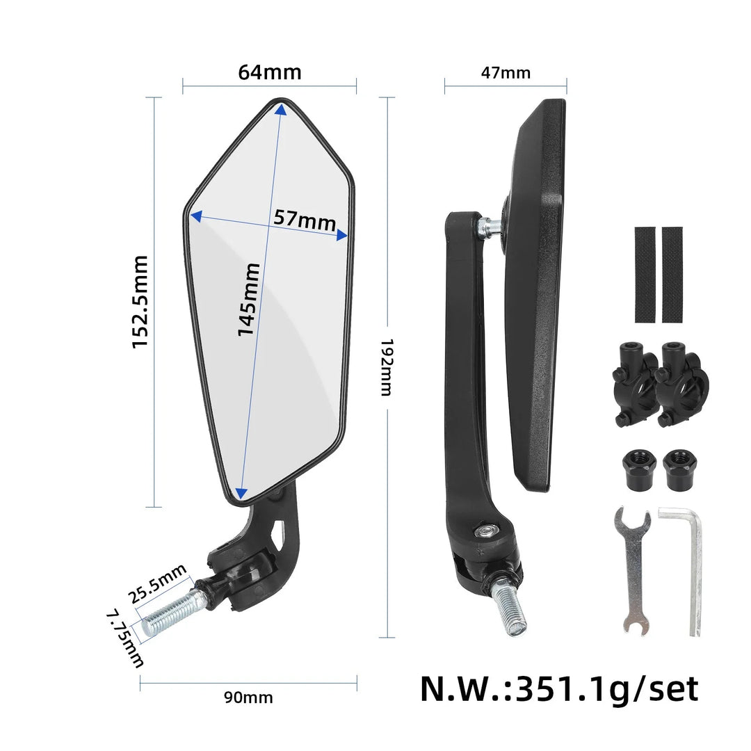 Specchietto retrovisore per bicicletta orientabile a 360 gradi, diametro riflettore 2-2,4 cm, specchietto retrovisore per bicicletta elettrica orientabile a 360 gradi, specchietto retrovisore piatto