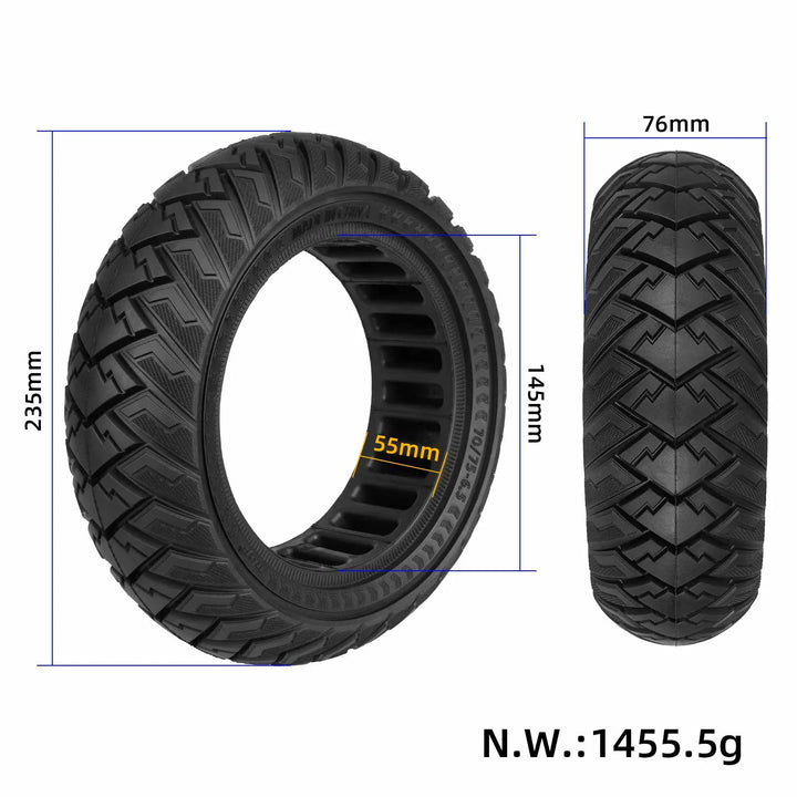 Pneumatico Solido Off-road Ali Nero Ulip 70/75-6.5 per Ninebot Mini Pro 2 Scooter Autobilanciato Hoverboard Pneumatico Solido da 10 Pollici