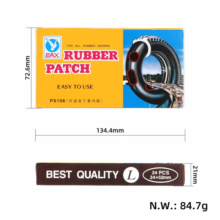 Pigeon Big Piece 24 Pcs/box-Cold Patch Bicycle and Motorcycle Patch Patch Tire Repair Tool Bicycle Tire Repair Kit MTB Cycling Flat Tyre Repair Rubber Patch Glue Lever Free Cold Patch Sealant Bike Inner Tube Repair Tool