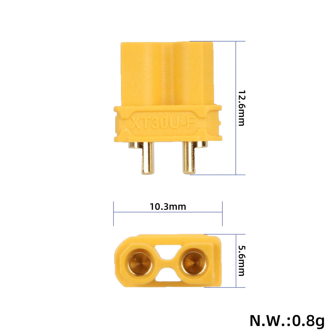 Connettore femmina Amass XT30U-F XT30U aggiornato con connettori a banana placcati in oro AMS XT30U-F Connettore femmina giallo Connettore di alimentazione ad alta corrente Presa aeronautica Connettore Amass XT30