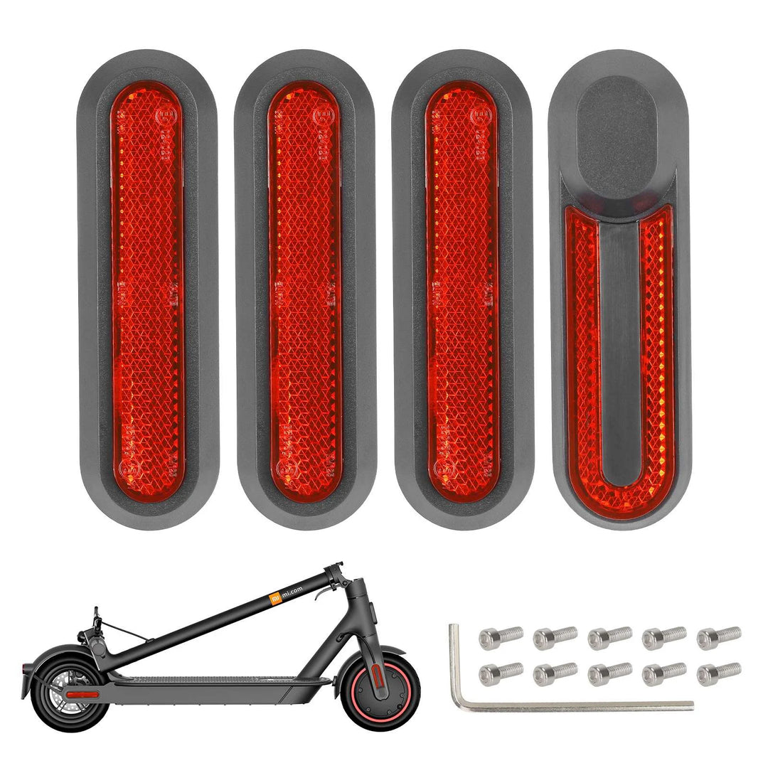 4 Pezzi Gusci Decorativi Grigio Con Barre Catarifrangenti Gialle Per m365 1s Pro Pro2 E Lite Copriruota Guscio Protettivo Per Scooter Elettrico Xiaomi 3 M365 Pro 2 1s Tubo Riflettente Di Sicurezza Anteriore Posteriore Parti Catarifrangenti Notturne