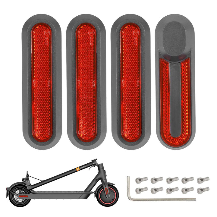 4 Pezzi Gusci Decorativi Grigio Con Barre Catarifrangenti Gialle Per m365 1s Pro Pro2 E Lite Copriruota Guscio Protettivo Per Scooter Elettrico Xiaomi 3 M365 Pro 2 1s Tubo Riflettente Di Sicurezza Anteriore Posteriore Parti Catarifrangenti Notturne