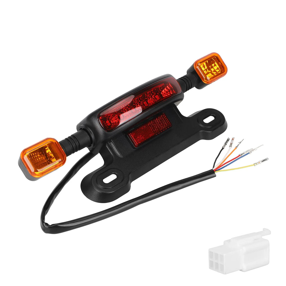 Fanalino posteriore 3-in-1 con funzione frecce per bici elettrica 48/60V Fanalino posteriore funzione freno 48V 60V Fanale stop Segnalatore di direzione Fanale posteriore